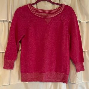 JCrew Three Quarter Sleeve Pink Sweater Medium